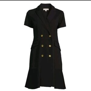 Nanette Lepore Black Blazer Mini Dress Double Breasted Wrap Sheath Corpcore